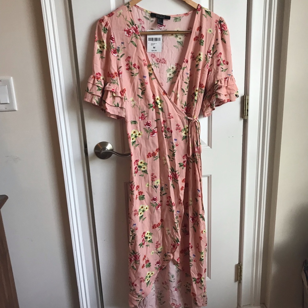 Pink floral maxi dress